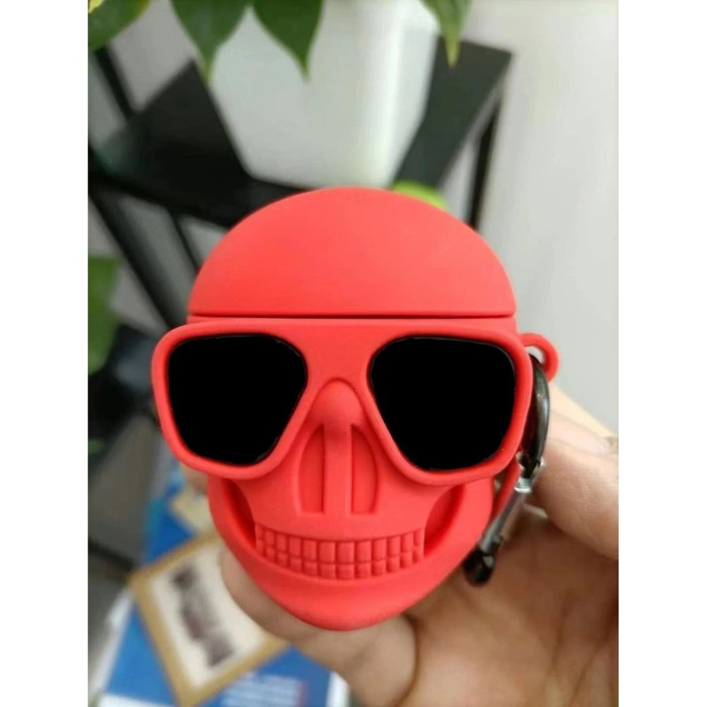 Red Skull Head Design AirPods CASE ONLY